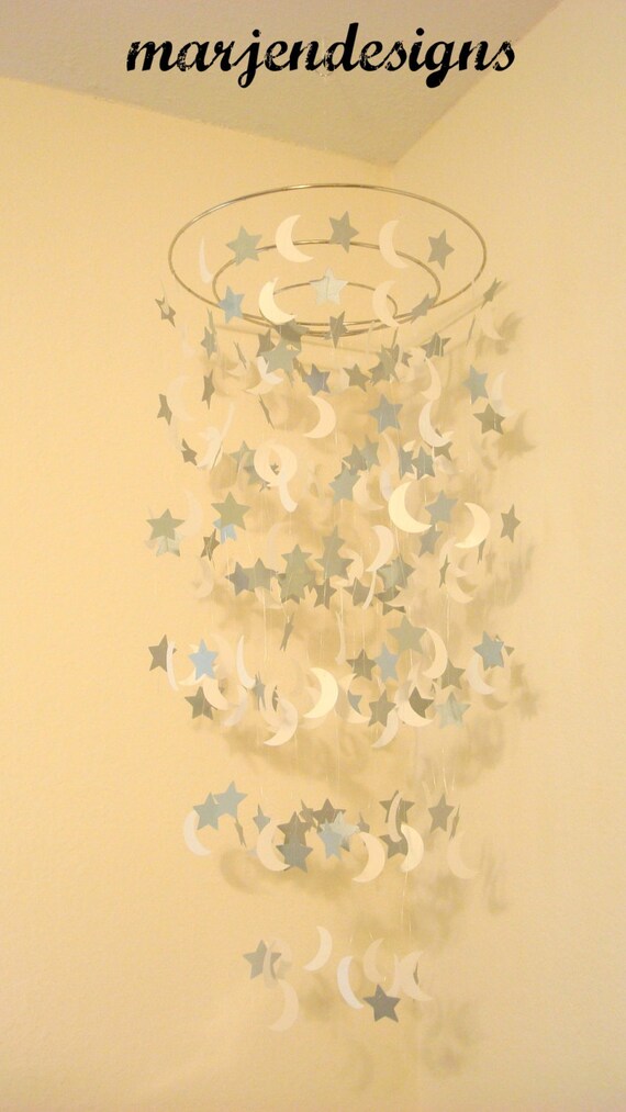 Ready To Ship Moon Star Mobile Baby Mobiles Nursery Mobiles Etsy