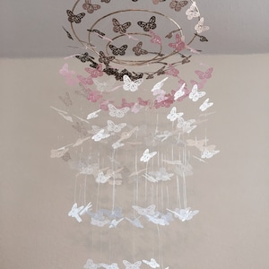 Lámpara de araña de mariposa - Decoración de la habitación del vivero - Móvil de mariposa - Móviles de guardería - Móvil de papel personalizado - Decoración de la boda - Lámpara de papel