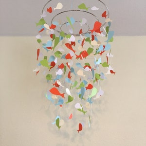 DIY fish school mobile applelovescoco, nursery mobiles, crib mobiles, cot mobiles, fish ceiling mobile, baby boy, baby girl, wedding decor