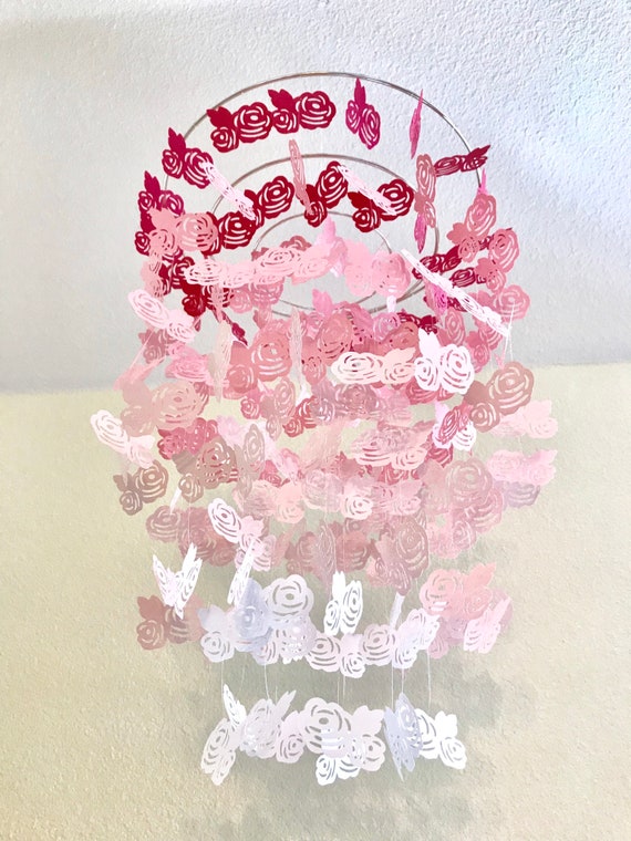 Red Rose Mobile From Applelovescoco Rose Ceiling Mobile Baby Etsy