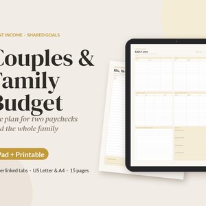 Planificador de presupuesto para parejas (imprimible y digital), presupuesto familiar, finanzas conjuntas, seguimiento de gastos compartidos, fondo para citas románticas, gastos de los niños, planificador para iPad