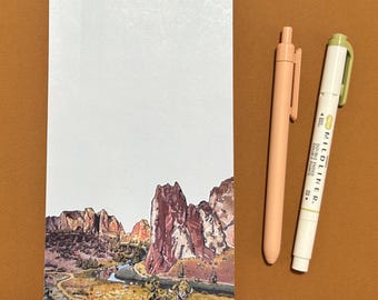 Landscape Notepad - Smith Rock, 80 Sheet Tear Off Pad, Original Art