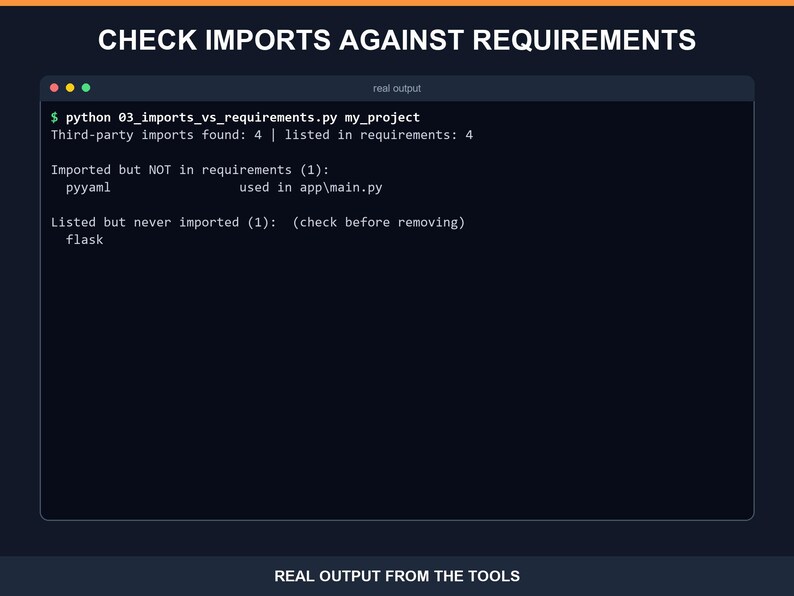 11 Python Developer Utilities, TODO Finder Project Scaffolder Secrets Scanner Git Summary Log Filter Line Counter Imports Checker image 6