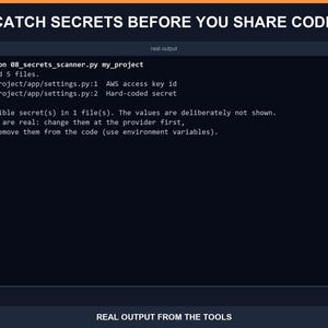 11 Python Developer Utilities, TODO Finder Project Scaffolder Secrets Scanner Git Summary Log Filter Line Counter Imports Checker image 5