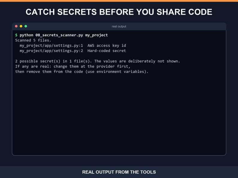 11 Python Developer Utilities, TODO Finder Project Scaffolder Secrets Scanner Git Summary Log Filter Line Counter Imports Checker image 5