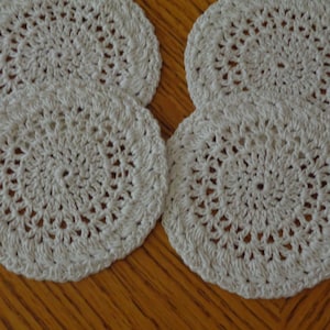 Crochet Coaster Doilies (3.5&quot;) / Set of 4 / Handmade Coasters / Coffee Tea Coasters / Wedding Favors / Unique Doily / Bridesmaid Gift