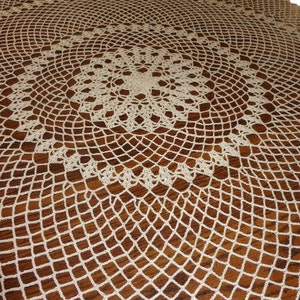 Round Hand Crocheted Tablecloth ( 70&quot; diameter) / Table Decor / Lace Crochet Large Doily / Cotton Table Topper / Vintage Inspirated Doily