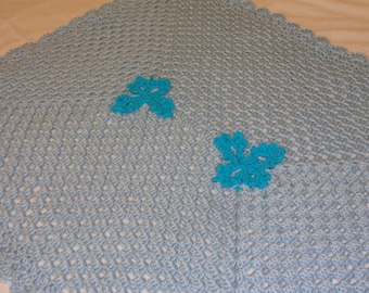 Crocheted Baby Quilt / Crochet Baby Blanket / Crocheted Baby Afghan  / Baby Shower Gift / Nursery Decor / Crochet Blue Blanket / Baby Gift