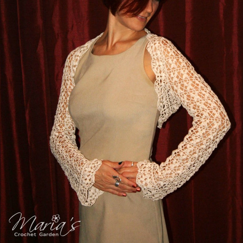 LACE BRIDAL BOLERO / Wedding Bolero Natural Color / Crocheted Shrug