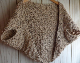 Boho Cape - Bolero / Handmade Vest / Crocheted Vest For Women / Crochet Warm Cape / Bolero For Woman / Crochet Warm Poncho / Crochet Bolero