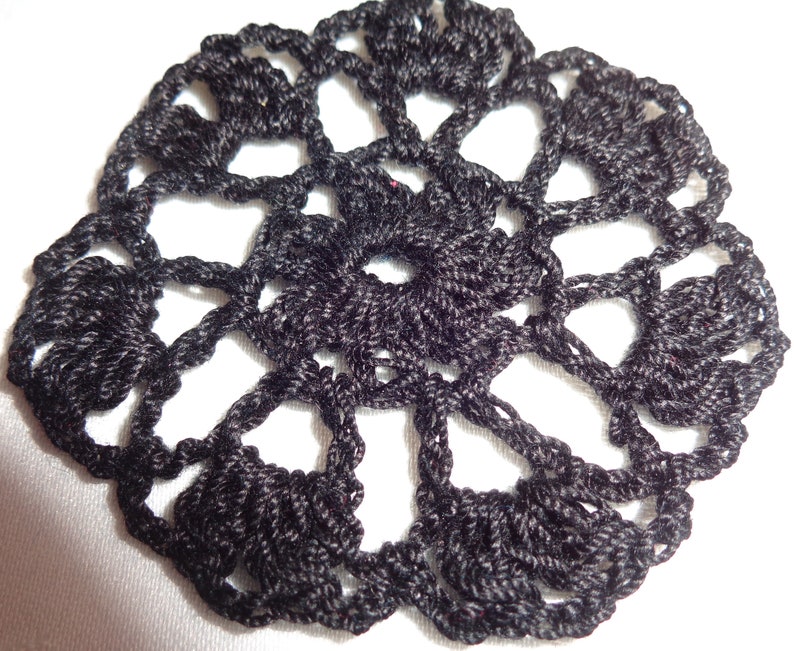 Set of 6 Crocheted Flower Mandala Applique width 2.5 / Crochet Applique for Clips, Jewelry, Earrings, or Clothes / Crochet Flower image 9