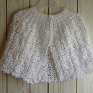 Crochet Cape / Crochet Poncho for Girls / White Crocheted Cape for Girls / Handmade Poncho / Crocheted Cape for Girl
