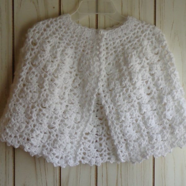 Crochet Cape / Crochet Poncho for Girls / White Crocheted Cape for Girls / Handmade Poncho / Crocheted Cape for Girl