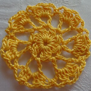 Set of 6 Crocheted Flower Mandala Applique width 2.5 / Crochet Applique for Clips, Jewelry, Earrings, or Clothes / Crochet Flower image 7