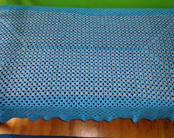 Custom Crocheted Bedspread / Crocheted Twin Quilt / Bedroom Decor / Crochet Afghan / Crochet Blanket / Crochet Throw / Handmade Bedspread