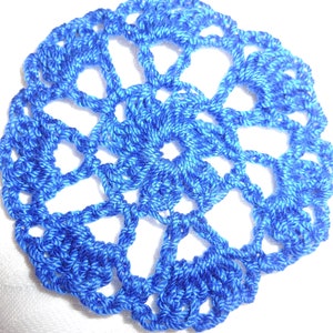 Set of 6 Crocheted Flower Mandala Applique width 2.5 / Crochet Applique for Clips, Jewelry, Earrings, or Clothes / Crochet Flower image 10