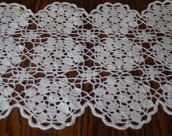 Crochet Table Runner (34x14") / Table Decor / Crochet White Doily / Handmade Vintage Inspired Decor / Crochet Doily /   Vintage Wedding