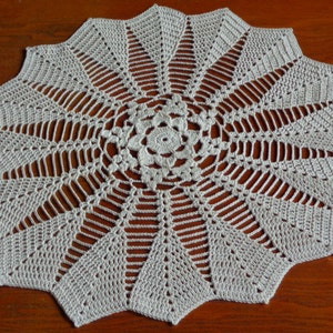 Vintage Inspired Round Hand Crocheted Table Doily (17&quot; diameter) / Lacy Crocheted Doily /Table Centerpiece / Mother&#39;s Day Gift /Table Topper
