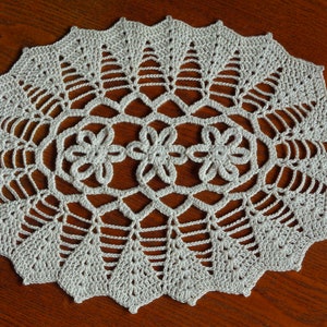 Crochet Doily 9x12 / Lacy Crocheted Table Runner / Vintage Inspired Decor / Crochet Table Centerpiece / Handmade Doily / Wedding Table Decor