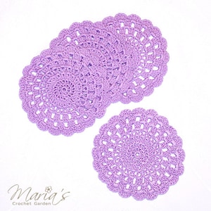 Crochet Coasters / Kitchen Decor / Dining room Decor / 4 Crochet Handmade Coaster Doilies / Crochet Coasters / Vintage Wedding / Home Decor