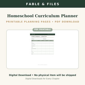 Homeschool Curriculum Planner PDF, Printable Scope and Sequence Planner, School Year Organizer, Lesson Planning Pages