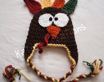 PATTERN Crochet Turkey Hat