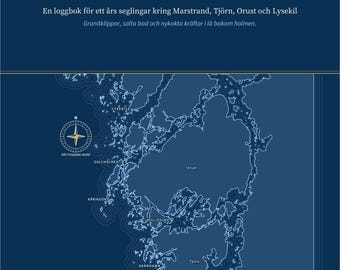 Dziennik żeglarski West Sweden, spersonalizowany nazwą Twojej łodzi, Bohuskusten Seglarlogg w języku szwedzkim, Marstrand i Orust, spersonalizowany prezent dla żeglarza