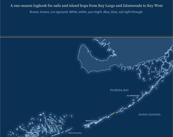 Dziennik pokładowy rejsów Florida Keys i Day Sail z mapami szkicowymi, dziennik Key Largo i Islamorada do Marathonu oraz Key West, prezent dla żeglarza
