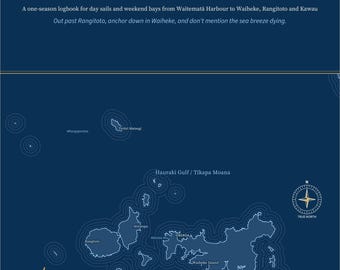 Dziennik pokładowy Hauraki Gulf Sailing, spersonalizowany nazwą Twojej łodzi, dziennik pokładowy z rejsu dziennego po Auckland i wyspie Waiheke, spersonalizowany prezent dla żeglarzy z Nowej Zelandii