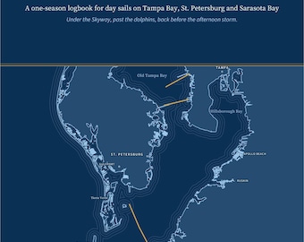Dziennik żeglarski Tampa Bay, spersonalizowany nazwą Twojej łodzi, dziennik żeglarski St Petersburg & Anna Maria Day, spersonalizowany prezent dla żeglarza z Florydy