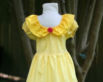 Belle Peasant Dress, Belle Disney inspired dress, Beauty and the Beast Costume, Disney, Christmas, Dress Up, Every Day Play Wear, Handmade