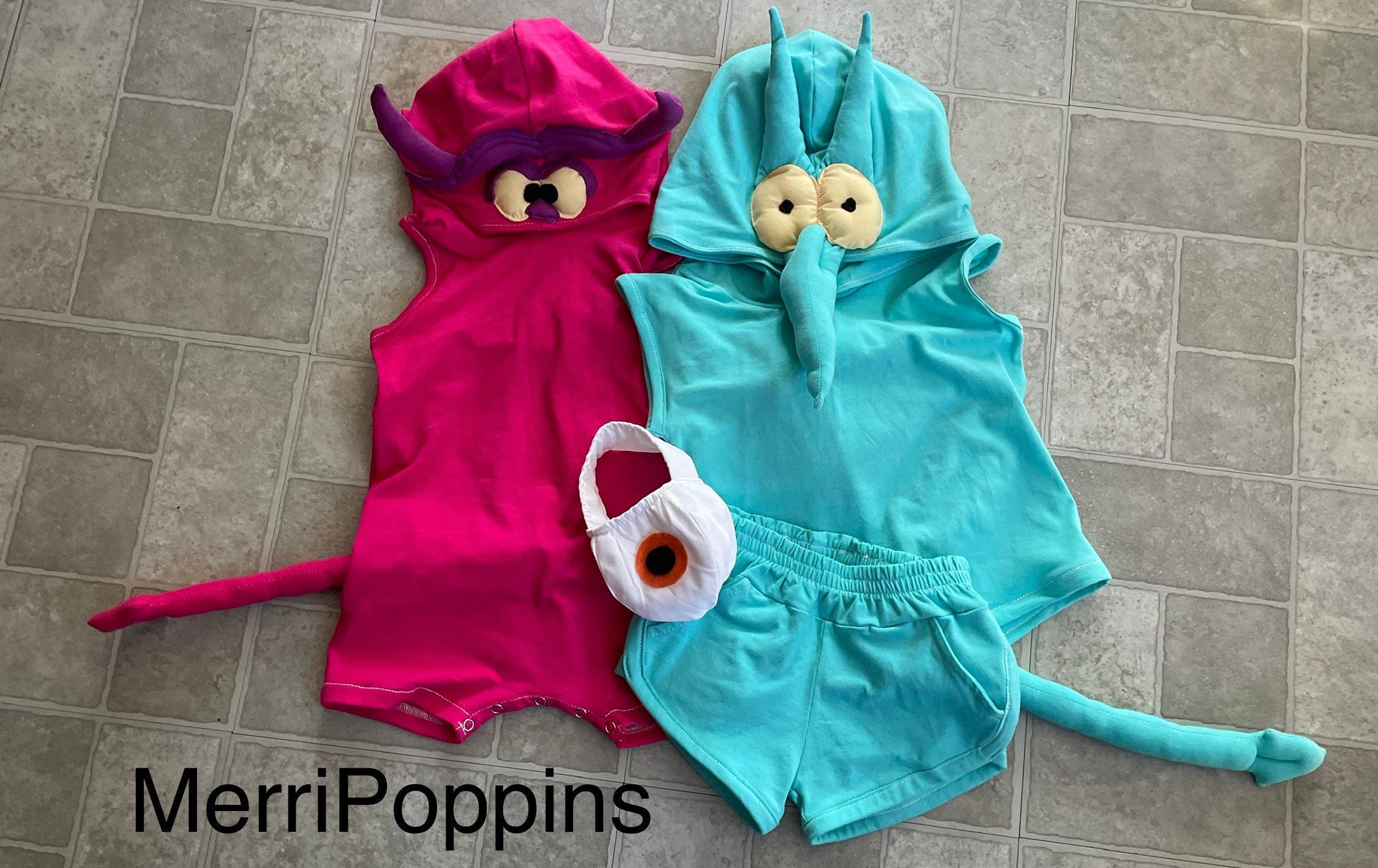 Pain and Panic costume, Hercules villian costume, Twin costume, Family theme costume, Hooded romper, Hooded shirt, shorts