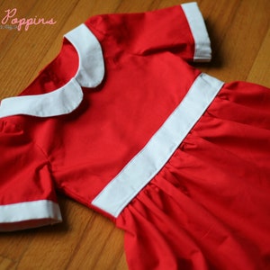 Little Red Dress, Annie Inspired dress up, Lil orphaned Annie Inspired, Peterpan Collar, Tomorrow I love YA, classic dress, Christmas gift image 9