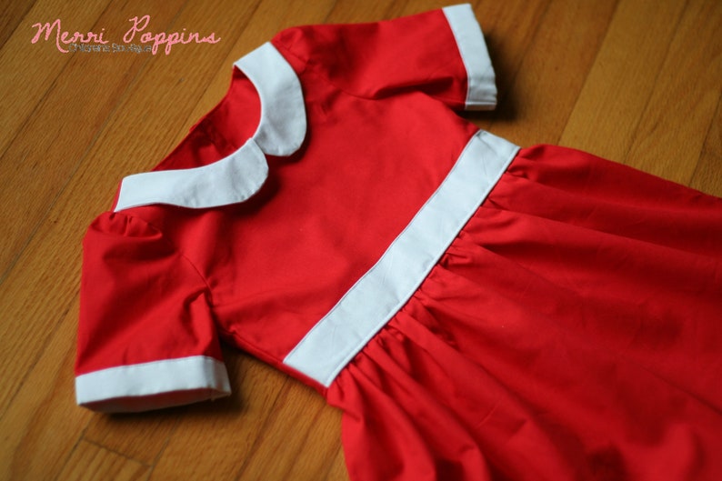 Little Red Dress, Annie Inspired dress up, Lil orphaned Annie Inspired, Peterpan Collar, Tomorrow I love YA, classic dress, Christmas gift image 9
