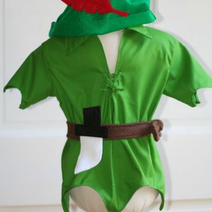 Peter Pan inspiriert Jungen Kostüm Shirt Größe Neugeborenen, 3 m, 6-9mo,12mo,18mo,2t,3t,4t,5,6 Disney Reise, Nimmerland, Peter Pan Top Tunika Kleinkind Jungen