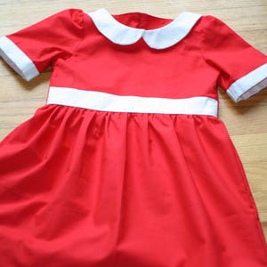 Little Red Dress, Annie Inspired dress up, Lil orphaned Annie Inspired, Peterpan Collar, Tomorrow I love YA, classic dress, Christmas gift image 2