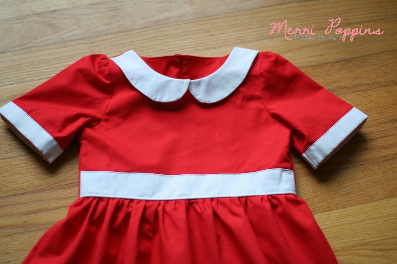 Little Red Dress, Annie Inspired dress up, Lil orphaned Annie Inspired, Peterpan Collar, Tomorrow I love YA, classic dress, Christmas gift image 7