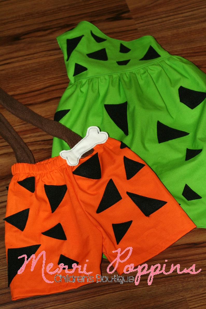 Handmade Every Day Play Wear Pebbles one shoulder dress for girls Pebbles Bambam girls,caveman cavegirl costume