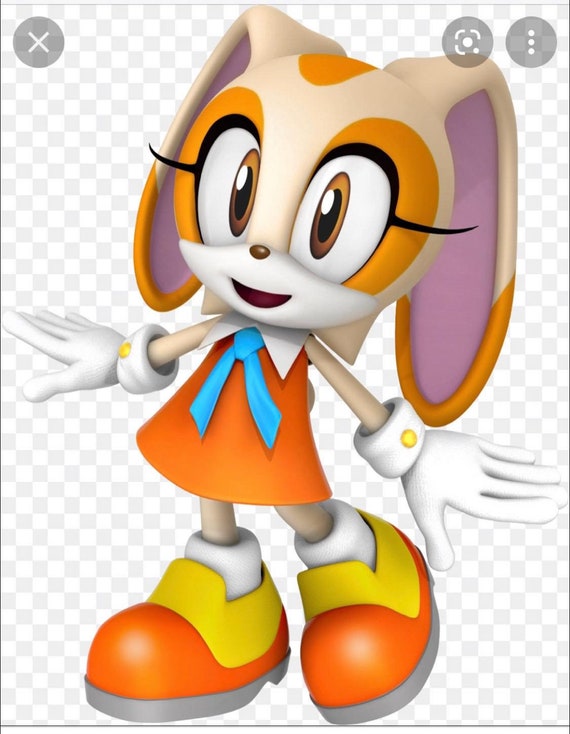 cream the rabbit dress Cream the Rabbit as a magical girl in a sparkling pink dress, standing in a field of pink flowers under a starry twilight sky with glowing butterflies. on Craiyon