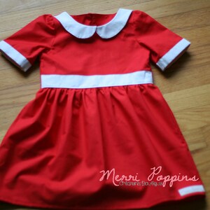 Little Red Dress, Annie Inspired dress up, Lil orphaned Annie Inspired, Peterpan Collar, Tomorrow I love YA, classic dress, Christmas gift image 4