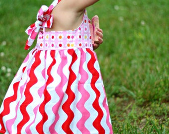 2t Ready to Ship Summer Baby dress, Criss cross strappy dress, Reverse knot dress, Toddler summer dress