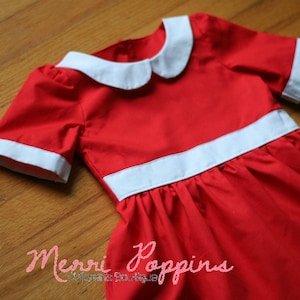 Little Red Dress, Annie Inspired dress up, Lil orphaned Annie Inspired, Peterpan Collar, Tomorrow I love YA, classic dress, Christmas gift image 1