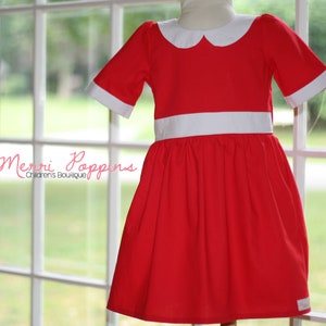 Little Red Dress, Annie Inspired dress up, Lil orphaned Annie Inspired, Peterpan Collar, Tomorrow I love YA, classic dress, Christmas gift image 8