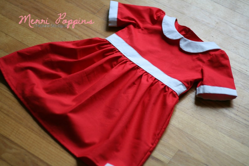 Little Red Dress, Annie Inspired dress up, Lil orphaned Annie Inspired, Peterpan Collar, Tomorrow I love YA, classic dress, Christmas gift image 10