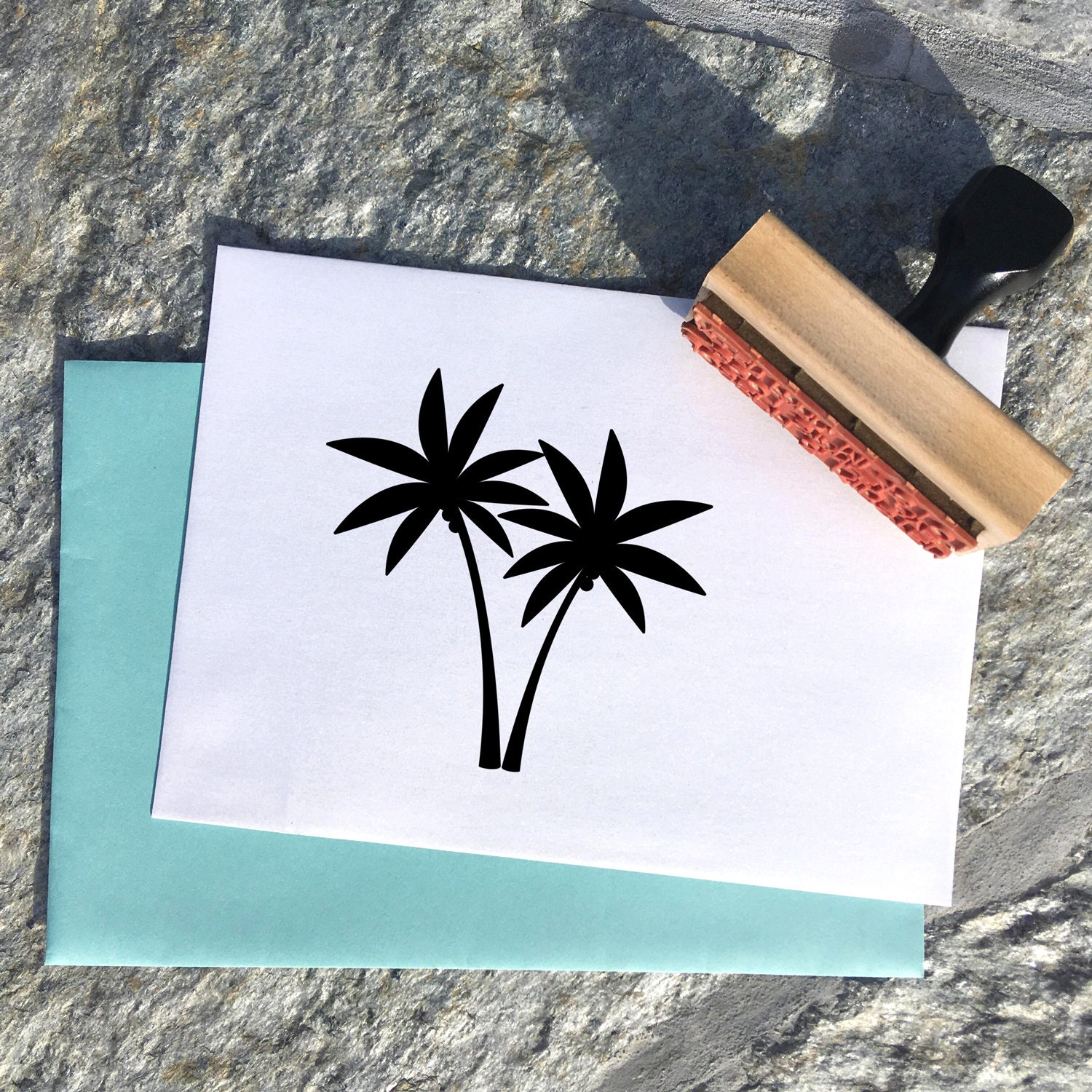 Palm Tree Stamp Palm Trees Beach Wedding Wedding Stamp | Etsy