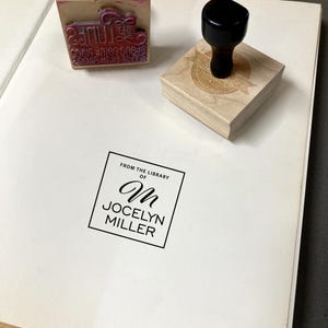 Library Stamp, Ex Libris Stamp, Custom Stamp, Book Plate Stamp, Teacher Gift, Book Lover, Stamp for Books, Book Lover Gift, Modern, Monogram