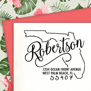 Florida Address Stamp, Florida Stamp, Custom Return Address Stamp, Address Stamp, Florida Gifts, Housewarming Gift, Florida, Custom Stamp