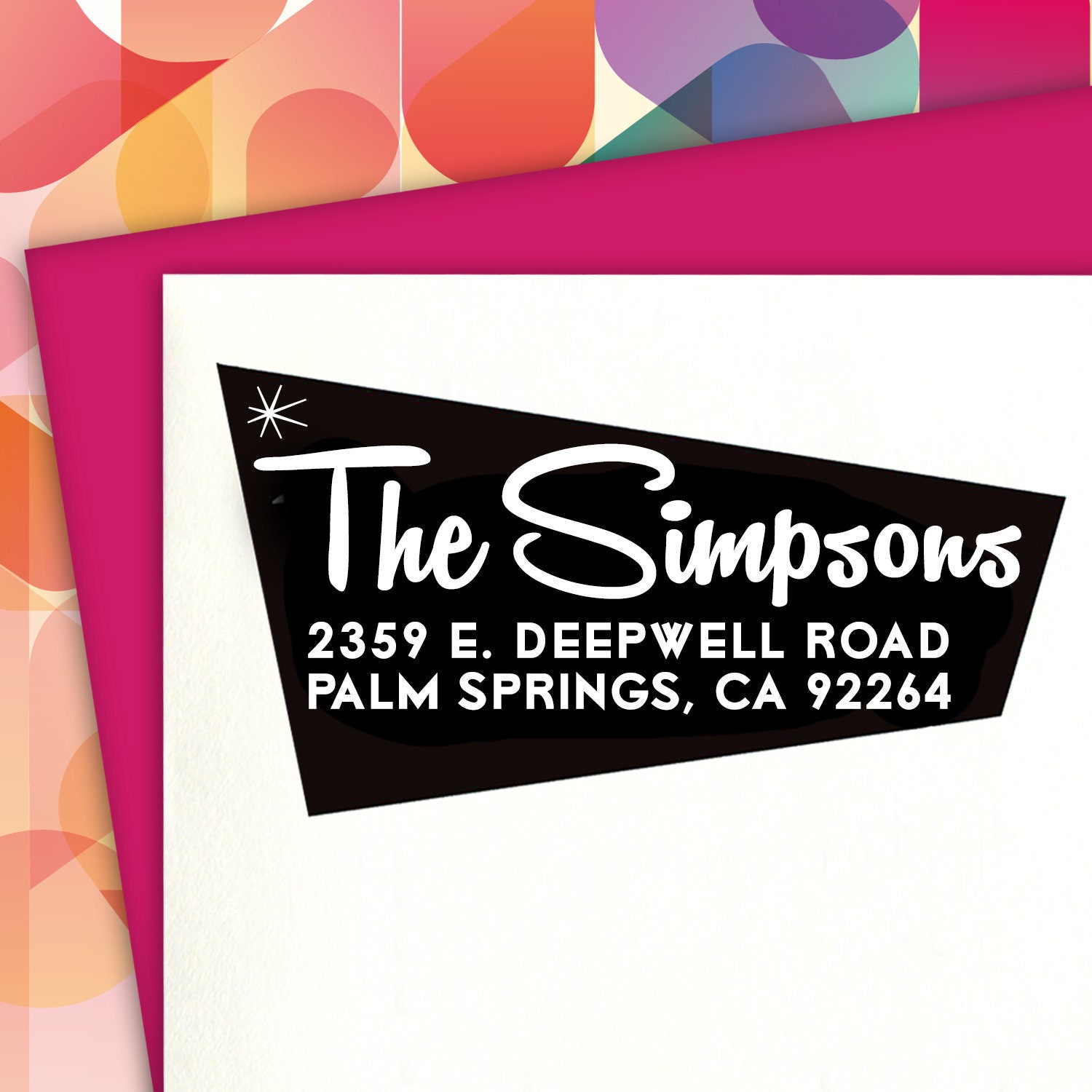 Address Stamp Mid Century Modern Retro Sign Personalized Etsy