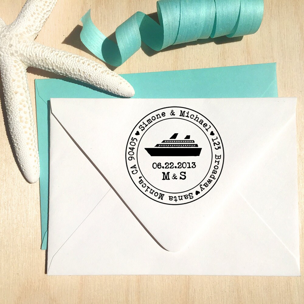Cruise Ship Stamp Wedding Address Stamp Save the Date Stamp Etsy