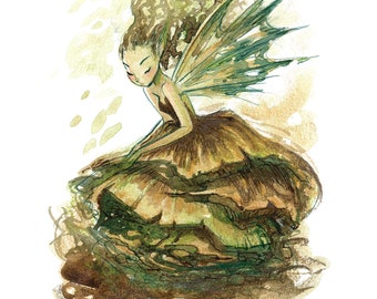 Fall Fairies - Dark Pinecone: Art Print